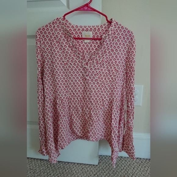 Anthropologie Maeve Laiken Henley In Motif Tunic Top size 8 - Picture 3 of 16